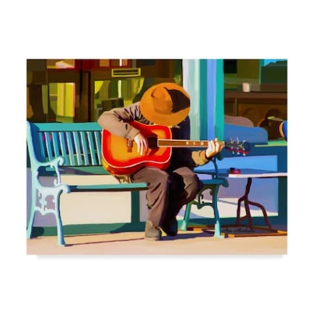 Ata Alishahi 'Play His Guitar' Canvas Art,18x24